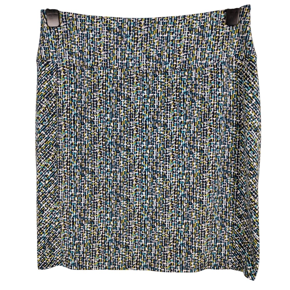J Jill Womens M Wearever Smooth-Fit Pencil Skirt Multicolor Abstract Geometric